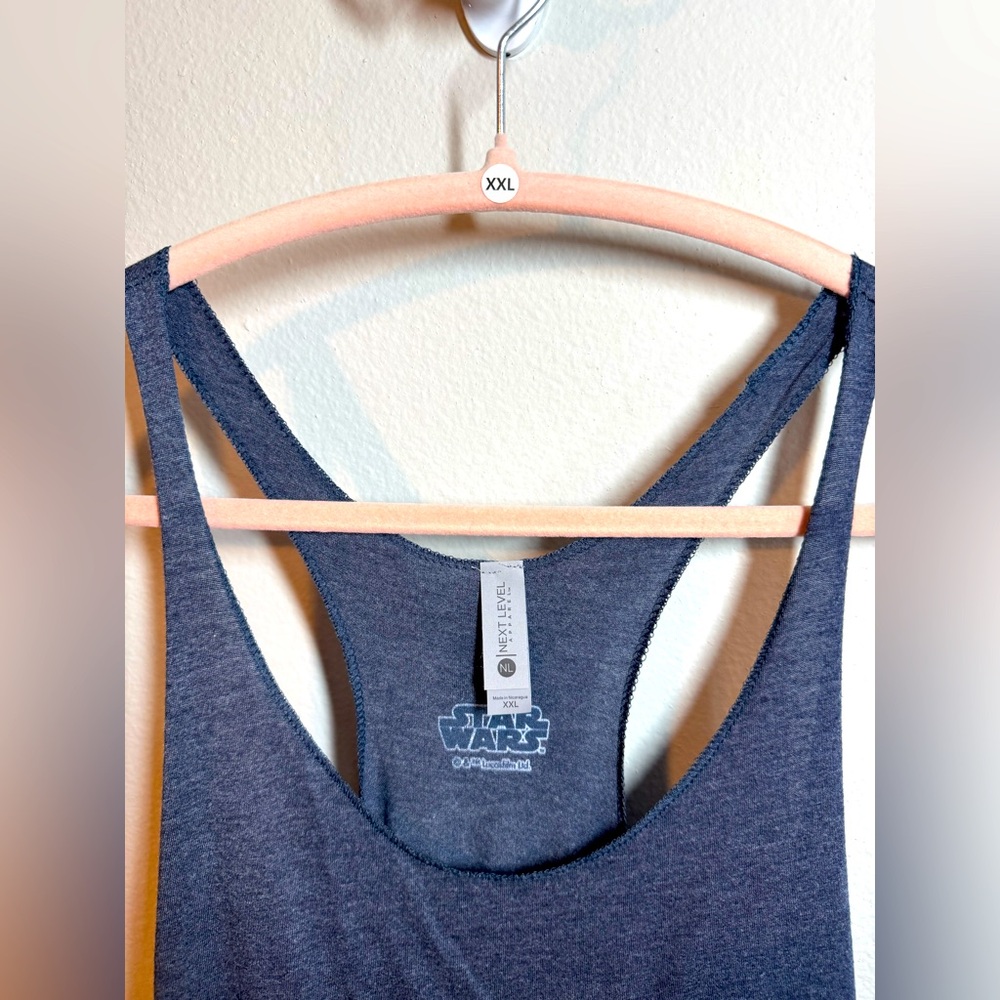 NWOT- Next Level Apparel Mandalorian Gray Mandalorian Tank Top - Picture 3 of 3